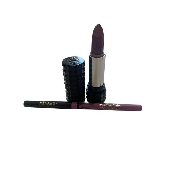 Kat Von D KVD Studded Kiss Creme Lipstick & Lip Liner Coven Lavender NEW Full Sz - Picture 1 of 4